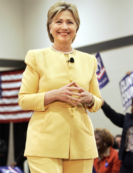 Greenville, UNITED STATES: Democratic presidential hopeful US Sen. Hillary Rodham Clinton (D-NY) speaks at a town hall meeting, 27 April 2007, at Allen Temple A.M.E. Church in Greenville, South Carolina. AFP PHOTO/Stan HONDA (Photo credit should read STAN HONDA/AFP/Getty Images)