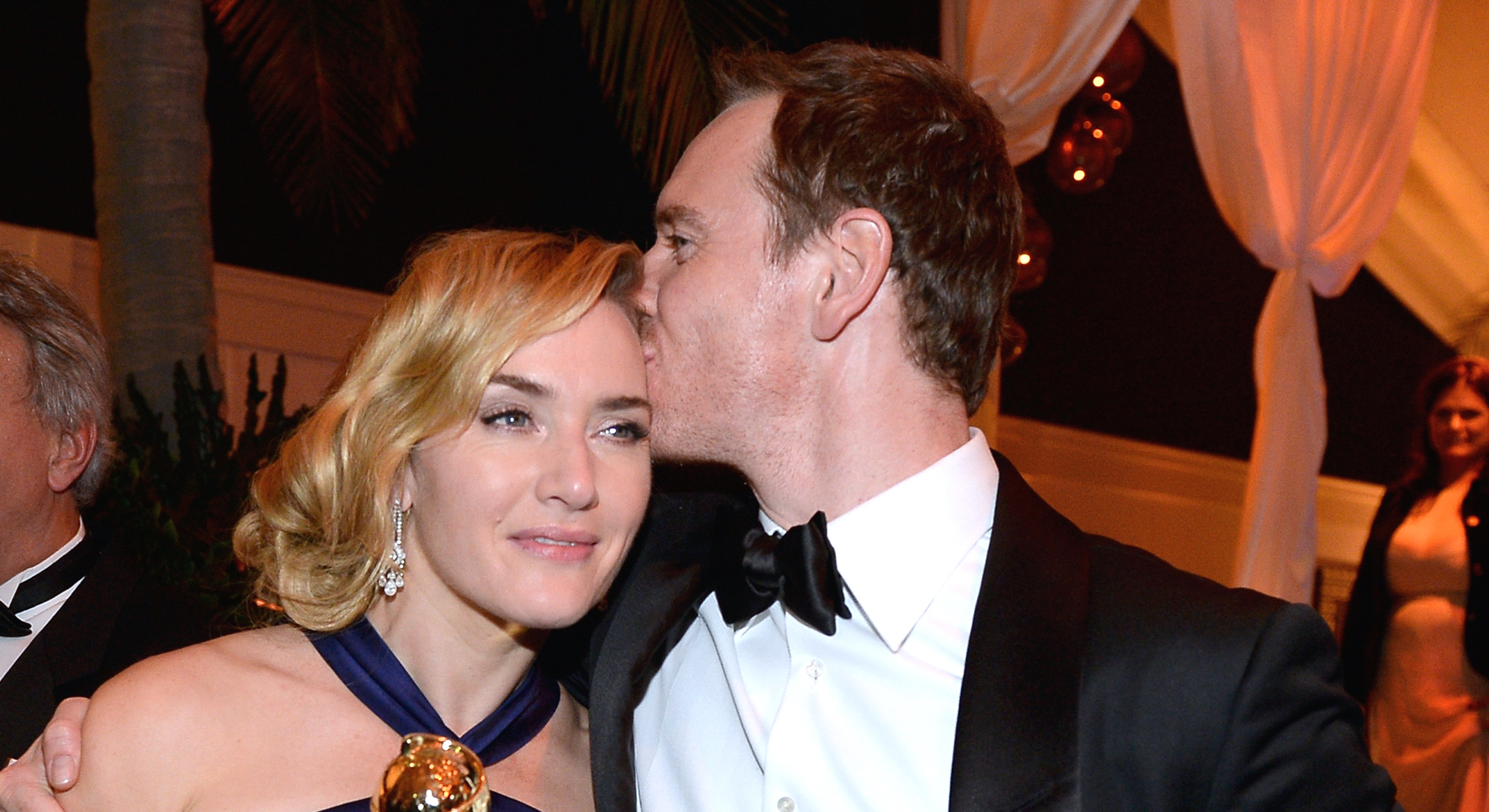 BEVERLY HILLS, CA - JANUARY 10:  73rd ANNUAL GOLDEN GLOBE AWARDS --  Pictured: Actors Kate Winslet and Michael Fassbender attend NBCUniversal's Golden Globes Post-Party Sponsored by Chrysler held at the Beverly Hilton Hotel on January 10, 2016.  (Photo by Kevork Djansezian/NBC/NBCU Photo Bank via Getty Images)